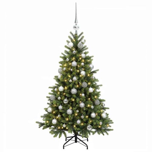 vidaXL Műkarácsonyfa gömbbel 120 cm 150 LED Meleg fehér PVC és fém 182548991 - Műfenyő és karácsonyfa