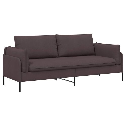vidaXL 3-Fős kanapé Sötét Barna 222 x 81 x 89 cm Szövet 182575969 - Kanapé