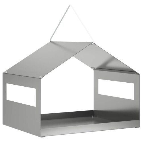 vidaXL Függő madáretető Horganyzott Acél Ezüst 30 x 23 x 23 cm 182576283 - Otthon és kert