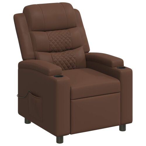 vidaXL Dönthető masszázsfotel Barna 75 x 93 x 98 cm Szövet 182580291 - Masszázs
