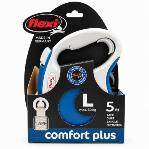 Flexi New Comfort plus "L" (szürke/kék) - szalagos automata póráz (5m) 182609979 - Póráz