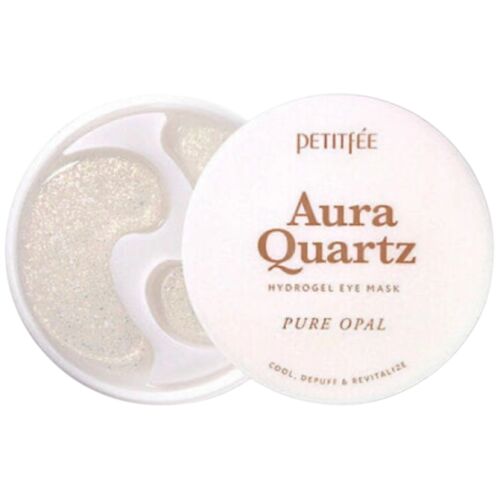 Petitfee Aura Quartz hidrogél szemmaszk Pure Opal, nyitott tégely két csillogó hidrogél szemtapasszal, hűsítő, duzzanatcsökkentő és revitalizáló hatással - Arc- és szemkörnyékápoló