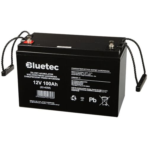 Bluetec 12V 100Ah AGM zselés akkumulátor UPS és vészhelyzeti áramellátó rendszerekhez - Elem és akkumulátor