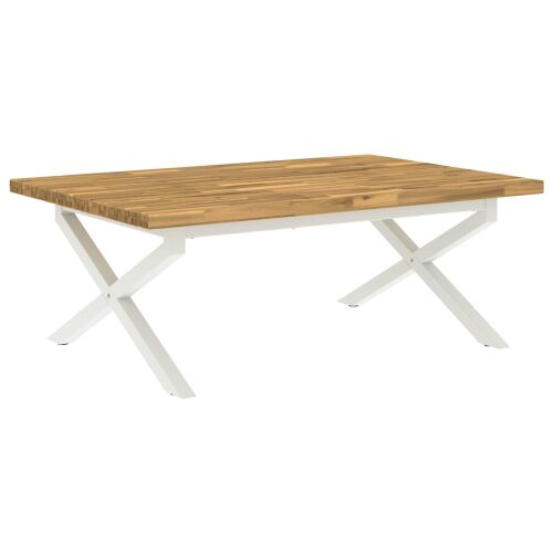 vidaXL Négyzet Alakú Étkezőasztal 120 x 90 x 75 cm Tömör Akácfa Fehér 182843512 - Étkezőasztal