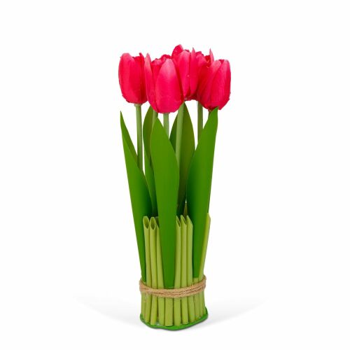 Műnövény dekoráció - tulipán - piros - 26 x 6,5 cm 182862091 - Műnövény és művirág