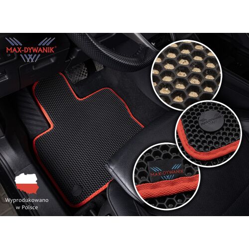 Saab 9-5 II 2010-2012. Külön szőnyegek - EVA HONEYCOMB FEKETE 182966115 - Jármű és alkatrész