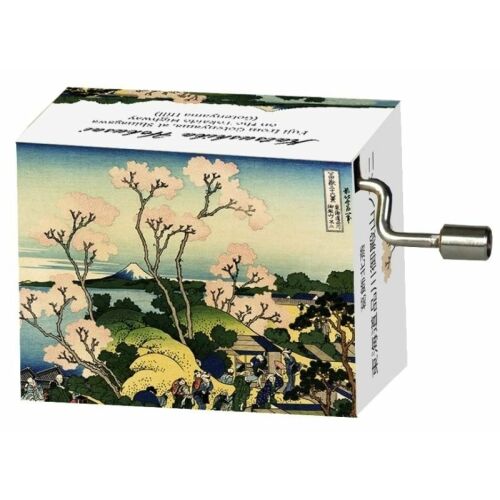 Fridolin Vivaldi Primavara zenélődoboz Katsushika Hokusai cseresznyevirág illusztrációval, kurblis - Zenélő doboz