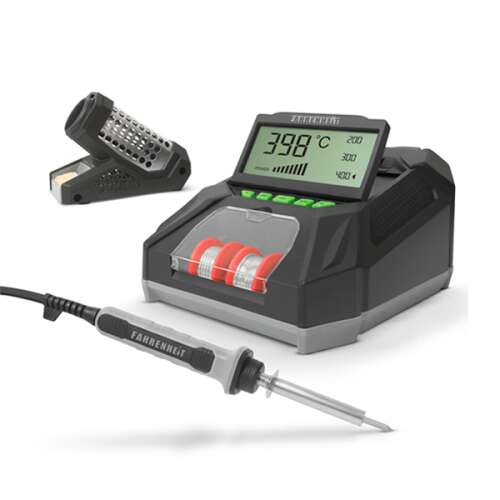 Digital soldering station with LCD display, soldering iron, tin and sponge 230V