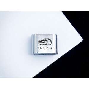 Személyre szabható rozsdamentes acél medál, gravírozott esküvői gyűrűkkel és dátummal, MoMents karkötőhöz - Férfi ékszer