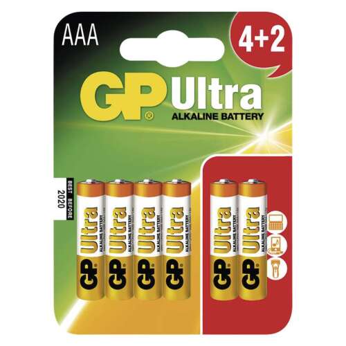 GP Ultra Alkáli elem AAA 4+2 bliszter 46106715