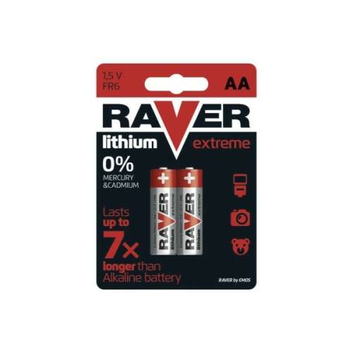 RAVER Lítium elem AA 2db/bliszter