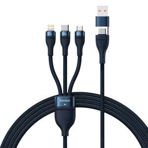 Baseus Flash Series 2 3-in-1 USB-Kabel mit USB-C, Micro-USB und Lightning-Anschlüssen, 100W, 1,2m, blau - Lightning-Kabel