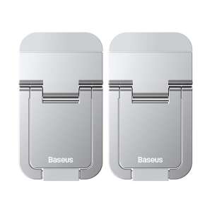 Pair of Baseus Silver Laptop Stands, Folded - Computers and Accessory