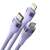 Baseus Flash Series 2 3in1 USB Cable USB-C + micro USB + Lightning 100W 1.5m (CASS030205) #purple 133925860