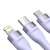 Cabluri de date telefoane, Baseus, Kalodio USB 3se1 Flash Series 2, 100W, 1.5m, Lila (CASS030205) 133925860