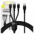 Kabel USB 3 w 1 Baseus Flash Series 2, USB-C + micro USB + Lightning, 100W, 1,5m, czarny 46126402