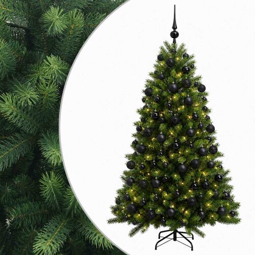 vidaXL műfenyő díszekkel 210 cm 300 LED-del 183265350 - Dekoráció
