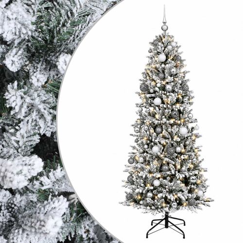 vidaXL Műfenyő díszgömbökkel 240 cm 300 meleg fehér LED 183266118 - Dekoráció