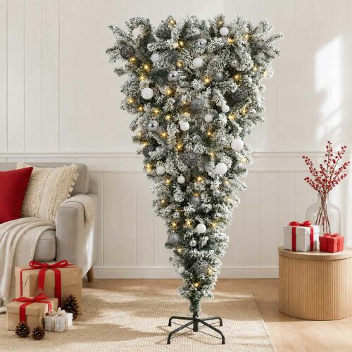 vidaXL műfenyő díszgömbökkel 150 cm 150 melegfehér LED 183267437 - Dekoráció