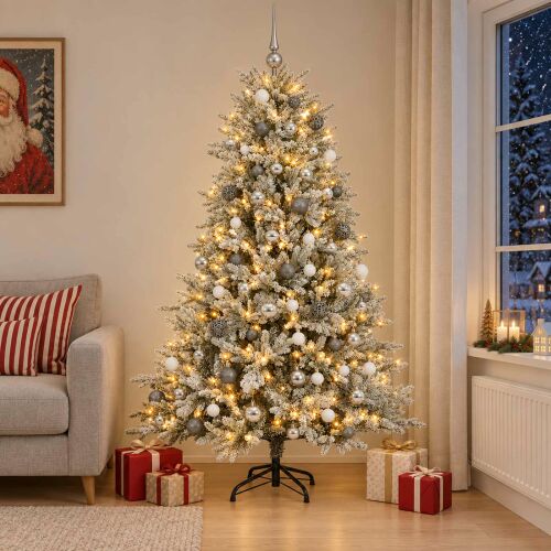 vidaXL műfenyő díszgömbökkel 240 cm 300 LED