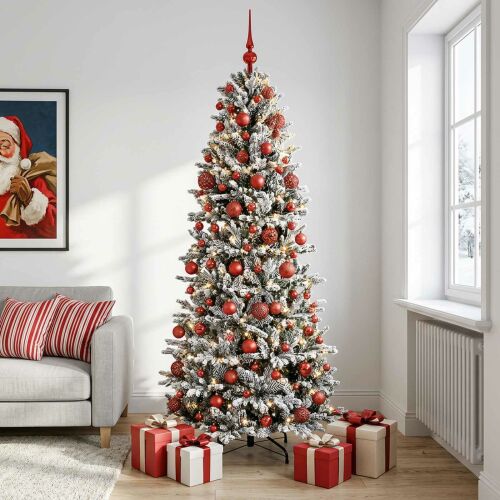 vidaXL műfenyő díszgömbökkel 240 cm 300 meleg fehér LED-del 183268178 - Dekoráció