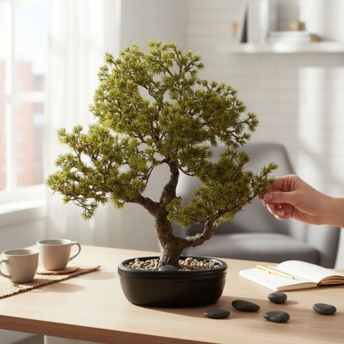 47 cm-es bonsai dísznövény cserépben, művirág, nagy fa 183362033 - Lakberendezés