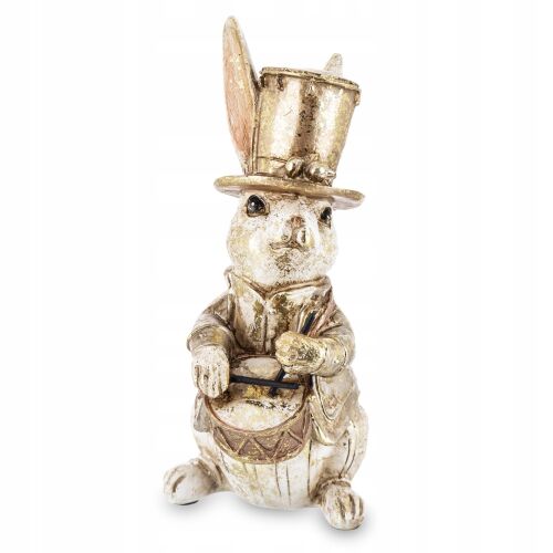 Pierrot nyúl figura, aranynyúl dobbal, húsvéti dekoráció 183405690 - Dekoráció