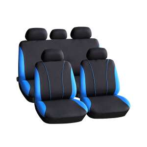 Blue and black car seat covers set, 9 pieces, universal fit - Carguard