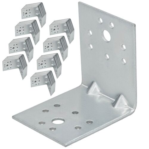 Kątownik Ciesielski Łącznik Budowlany Wzmocniony 60 X 60 X 50 MM Zestaw 100 SZT