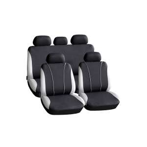 Set de huse pentru scaune auto gri și negru, 9 piese, potrivire universală, protejați scaunele auto - Huse pentru scaune auto