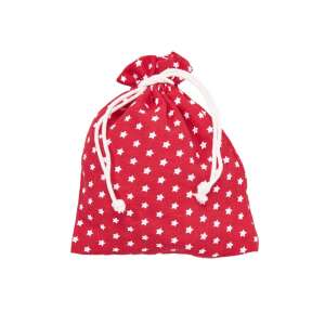 Piros pamut zsák fehér csillagokkal, PACK-A-BAG - Nonbrand Karácsonyi dekoráció