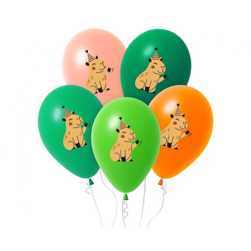 Kapibara Cute léggömb, lufi 5 db-os 12 inch (30 cm) 183607978 - Party kellék