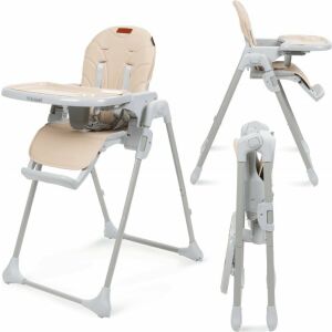 Kidwell Beno beige Hochstuhl mit verstellbarer Rückenlehne, Höhenverstellung und faltbarem Design - Hochstühle