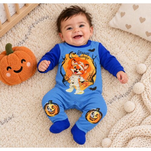 Belül bolyhos hosszú ujjú rugdalózó Halloween mintával 183708419 - Baba rugdalózó és napozó