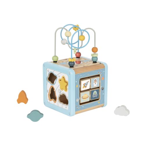 TOOKY TOY fa aktivitáskocka űrrendező labirintus