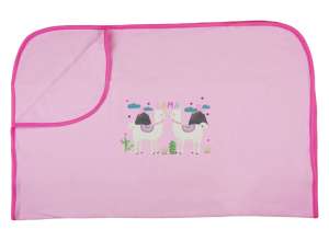 Rózsaszín babatakaró láma mintával, 70x90cm - Babatakaró