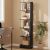 HOMCOM modern könyvespolc 5 fa polccal, 45 x 21 x 170 cm, fekete, tölgy 183842309