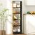 HOMCOM modern könyvespolc 5 fa polccal, 45 x 21 x 170 cm, fekete, tölgy 183842309