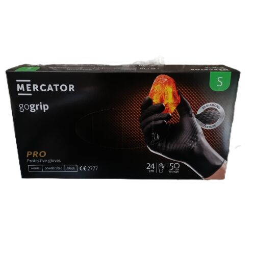 Műhelykesztyű  Mercator GOGRIP nitril fekete S - 50db 183961083 