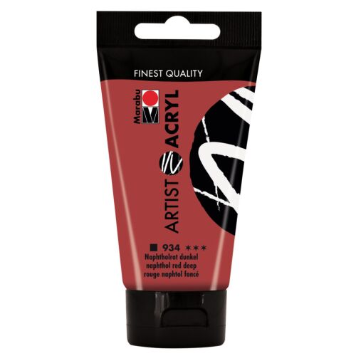 Marabu Artist Acryl - naftolvörös, mély 934, 75 ml 184027944 - Iskolai festék és festőkellék