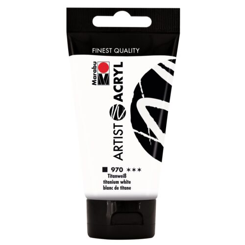 Marabu Artist Acryl - titánfehér 970, 75 ml 184027963 - Iskolai festék és festőkellék