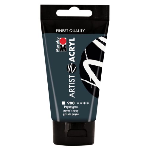 Marabu Artist Acryl - payne-szürke 980, 75 ml 184028003 - Iskolai festék és festőkellék