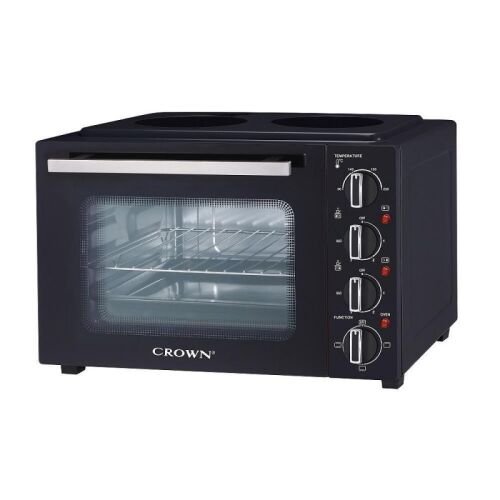 Crown CMO-352CER mini sütő, 1500W, 35L, 2 elektromos főzőlap, 90-230°C, fekete 184034834 - Minisütő