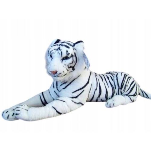 HÓFEHÉR TIGRIS 60+38 cm Fekvő Plüss Macska Ajándékba 184090757 - Plüss