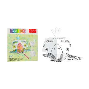 Monumi Cube Head 3D Parrot Coloring Play, a fun and creative activity for kids, featuring a 3D parrot model to color and assemble - Activity Book, Coloring