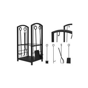 Metall-Holzlager mit Zubehör, 30 kg Belastbarkeit, 30×40×73 cm, schwarz 99374727