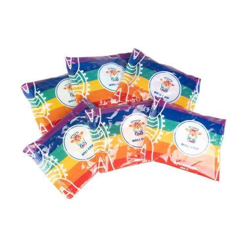 Set mit 6 Holi-Farbpulver-Paketen, 100g pro Packung, Regenbogen-Design
