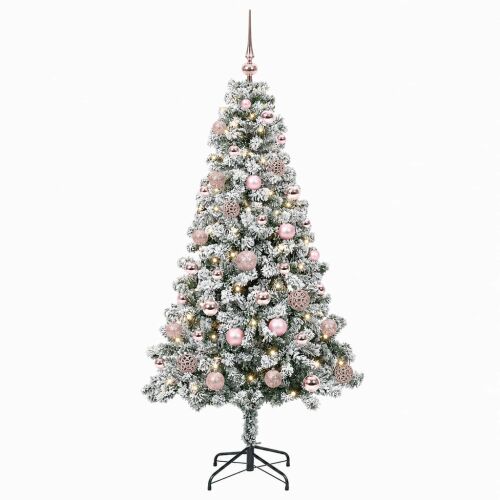Műfenyő gömbökkel 150 cm 150 LED Meleg fehér PVC és fém 184239574 - Szezonális dekoráció