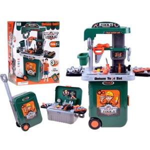 Szerszámműhely bőröndben 3 în 1 set de atelier de jucărie cu cutie de scule, banc de lucru și unelte - Nonbrand Bricolaj