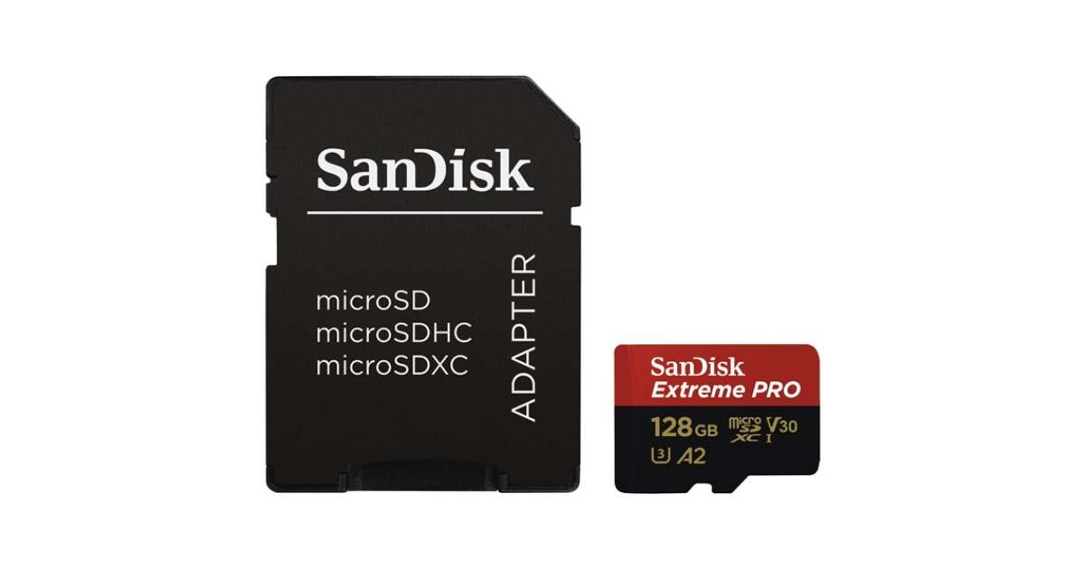 Sandisk Extreme Pro Micro SDHC 128Gb 200 Mb/s + Adaptateur